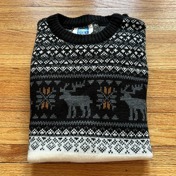 Vintage Reindeer Sweater / Large / 90s / Fine Line - Picture 5 of 7